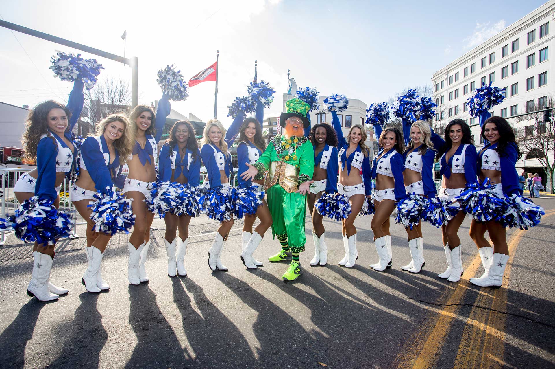 Dallas Cowboy Cheerleaders Shortest St. Pats Parade